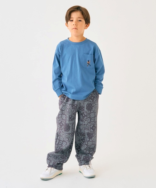 minimal（ミニマル）の「【防汚加工】アウトドアポケット刺しゅうロンT（Tシャツ/カットソー・キッズ・オフホワイト/グリーン/ブルー/トップグレー・90cm/100cm/110cm/120cm/130cm/140cm）」の14枚目の写真