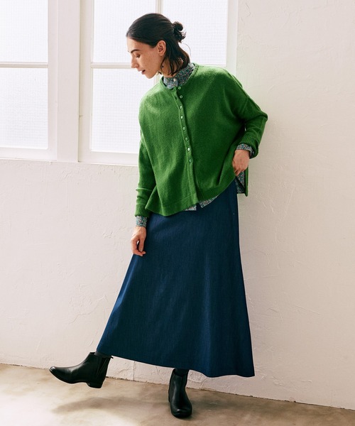 LA MARINE FRANCAISE（マリン フランセーズ）の「起毛デニムトラペーススカート（スカート・レディース・ブルー/ネイビー・0/1）」の6枚目の写真