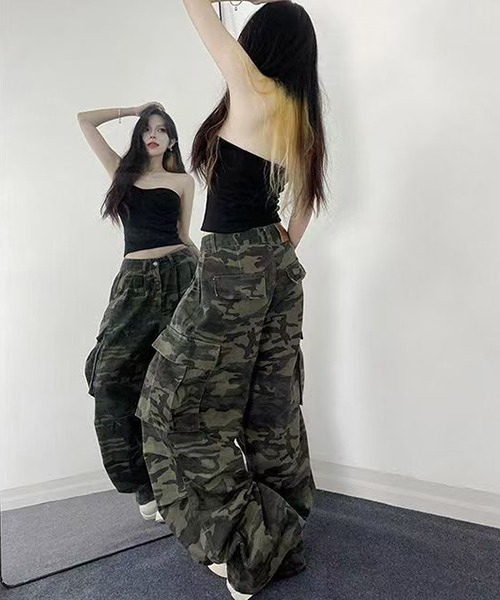 almo(アルモ)の「迷彩ルーズカーゴパンツ/レディース(NEZ)(カーゴパンツ・レディース・カモフラージュ・FREE)」の2枚目の写真