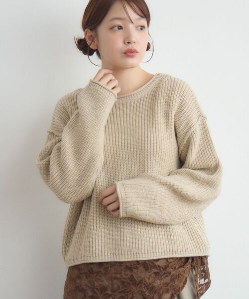 RETRO GIRL(レトロガール)の「ラメ混ショートNT(ニット/セーター・レディース・ライトグレー/ブラウン/ブルー/ナチュラル・FREE)」の3枚目の写真