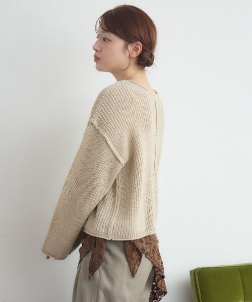 RETRO GIRL(レトロガール)の「ラメ混ショートNT(ニット/セーター・レディース・ライトグレー/ブラウン/ブルー/ナチュラル・FREE)」の8枚目の写真