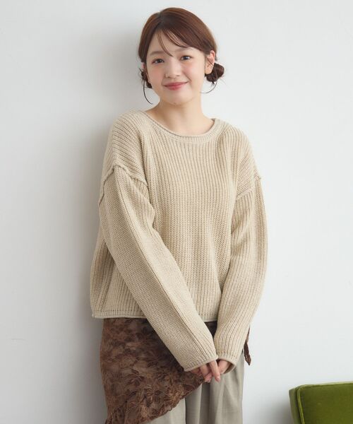 RETRO GIRL(レトロガール)の「ラメ混ショートNT(ニット/セーター・レディース・ライトグレー/ブラウン/ブルー/ナチュラル・FREE)」の9枚目の写真