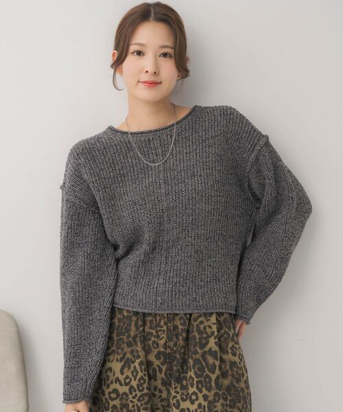 RETRO GIRL(レトロガール)の「ラメ混ショートNT(ニット/セーター・レディース・ライトグレー/ブラウン/ブルー/ナチュラル・FREE)」の16枚目の写真