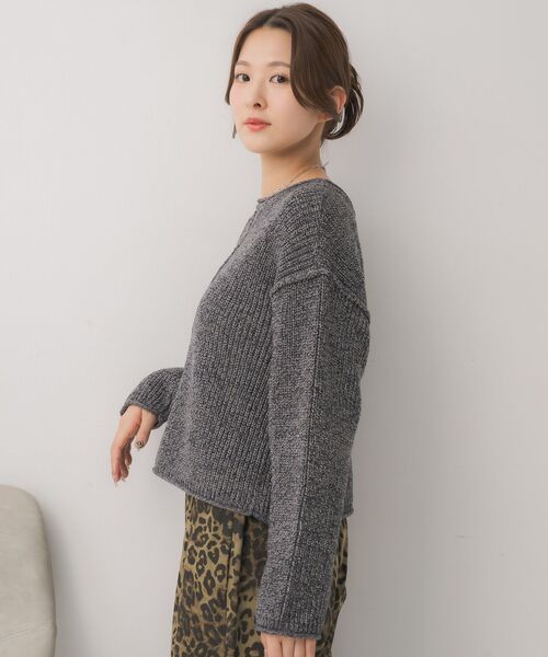 RETRO GIRL(レトロガール)の「ラメ混ショートNT(ニット/セーター・レディース・ライトグレー/ブラウン/ブルー/ナチュラル・FREE)」の19枚目の写真
