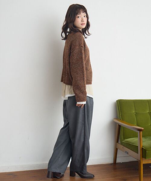 RETRO GIRL(レトロガール)の「ラメ混ショートNT(ニット/セーター・レディース・ライトグレー/ブラウン/ブルー/ナチュラル・FREE)」の21枚目の写真