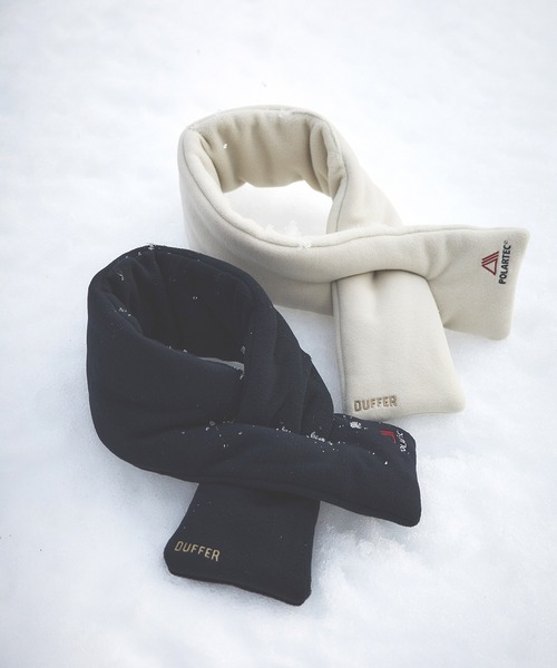 The DUFFER of ST.GEORGE(ザダファーオブセントジョージ)の「〔BLACK LABEL〕POLARTEC "CLASSIC200" MUFFLAR:ポーラテック マフラー(マフラー・メンズ・ネイビー/アイボリー・F)」の4枚目の写真