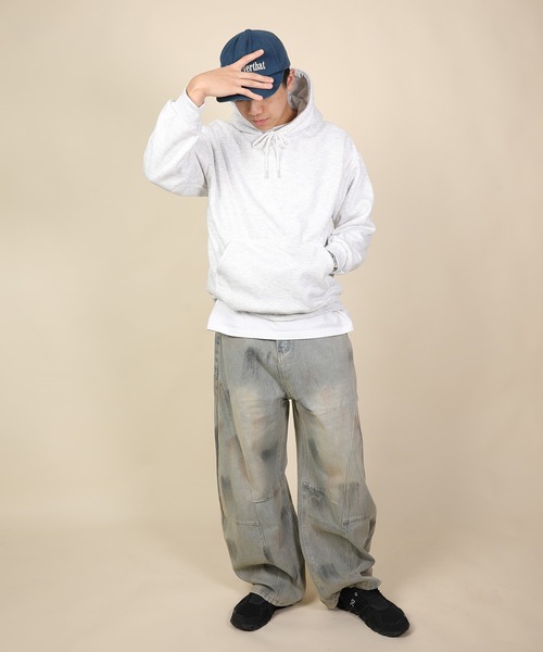 aimoha（アイモハ）の「ドロップショルダーフーディー/Drop shoulder hoodie（パーカー・メンズ・ブラック/ライトグレー/ベージュ/グリーン・MEDIUM/LARGE/X-LARGE）」の6枚目の写真