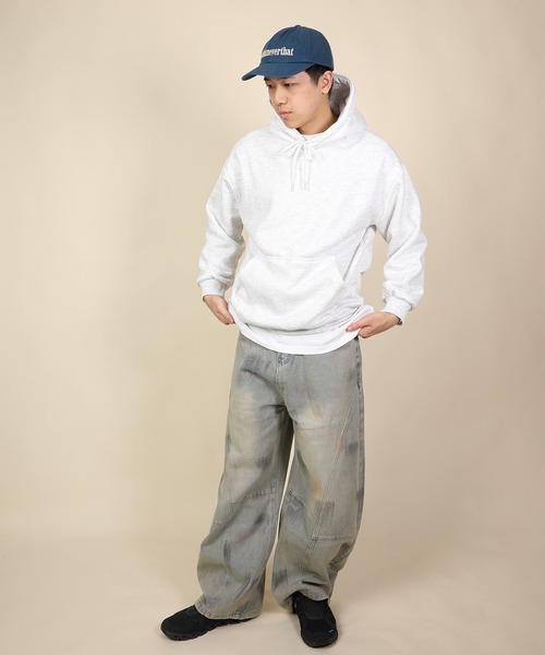 aimoha（アイモハ）の「ドロップショルダーフーディー/Drop shoulder hoodie（パーカー・メンズ・ブラック/ライトグレー/ベージュ/グリーン・MEDIUM/LARGE/X-LARGE）」の7枚目の写真