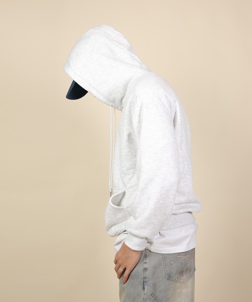 aimoha（アイモハ）の「ドロップショルダーフーディー/Drop shoulder hoodie（パーカー・メンズ・ブラック/ライトグレー/ベージュ/グリーン・MEDIUM/LARGE/X-LARGE）」の8枚目の写真