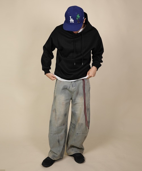 aimoha（アイモハ）の「ドロップショルダーフーディー/Drop shoulder hoodie（パーカー・メンズ・ブラック/ライトグレー/ベージュ/グリーン・MEDIUM/LARGE/X-LARGE）」の15枚目の写真