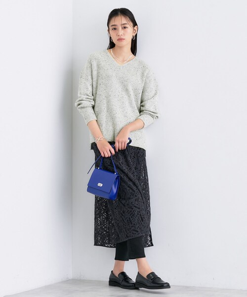 INDIVI（インディヴィ）の「【洗える】カラーネップ スリットニット（ニット/セーター・レディース・ブルー系8/ライトグレー系3/ネイビー系3・13/38/05）」の4枚目の写真