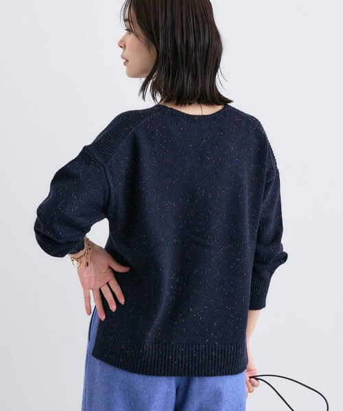 INDIVI（インディヴィ）の「【洗える】カラーネップ スリットニット（ニット/セーター・レディース・ブルー系8/ライトグレー系3/ネイビー系3・13/38/05）」の7枚目の写真