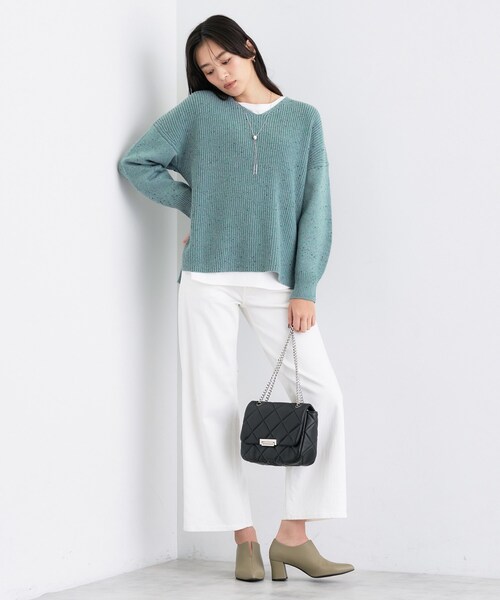 INDIVI（インディヴィ）の「【洗える】カラーネップ スリットニット（ニット/セーター・レディース・ブルー系8/ライトグレー系3/ネイビー系3・13/38/05）」の12枚目の写真