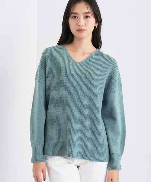 INDIVI（インディヴィ）の「【洗える】カラーネップ スリットニット（ニット/セーター・レディース・ブルー系8/ライトグレー系3/ネイビー系3・13/38/05）」の14枚目の写真