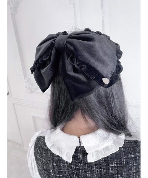 Ank Rouge（アンクルージュ）の「ベロアのリボンバレッタ（バレッタ/ヘアクリップ・レディース・ピンク/レッド/ブラック・FREE）」の5枚目の写真