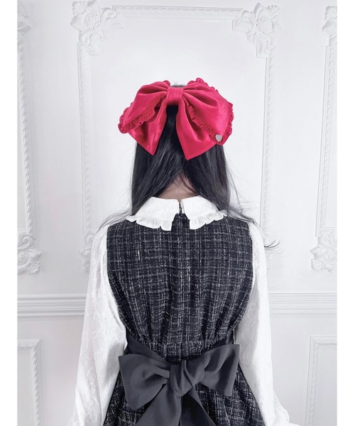 Ank Rouge（アンクルージュ）の「ベロアのリボンバレッタ（バレッタ/ヘアクリップ・レディース・ピンク/レッド/ブラック・FREE）」の12枚目の写真