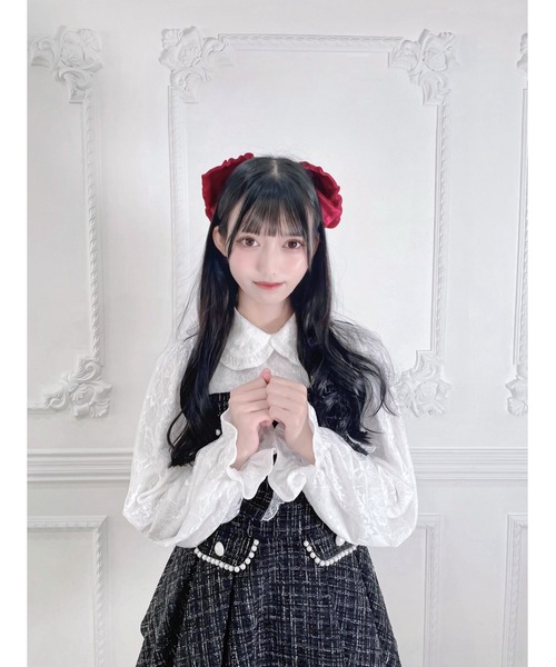 Ank Rouge（アンクルージュ）の「ベロアのリボンバレッタ（バレッタ/ヘアクリップ・レディース・ピンク/レッド/ブラック・FREE）」の13枚目の写真