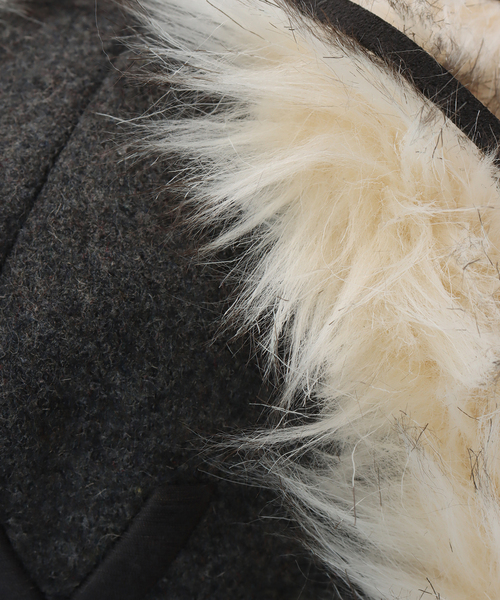 OPEN Yy（オープンワイワイ）の「【Geek Office / ギークオフィス】OPEN YY Woven FAUX FUR CORDUROY EARFLAP（キャップ・レディース・チャコールグレー/ネイビー・FREE）」の10枚目の写真