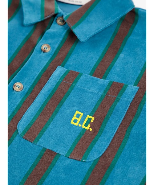 BOBO CHOSES(ボボショーズ)の「Stripes velvet over shirt(シャツ/ブラウス・キッズ・ネイビー・12-13y/10-11y/8-9y/6-7YEAR/4-5YEAR/2-3YEAR)」の6枚目の写真