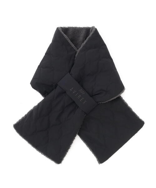 AVIREX(アヴィレックス)の「《直営店限定》QUILTING FUR STOLE/キルティング ファー ストール(マフラー・レディース・オリーブ系/ブラック・F)」の7枚目の写真