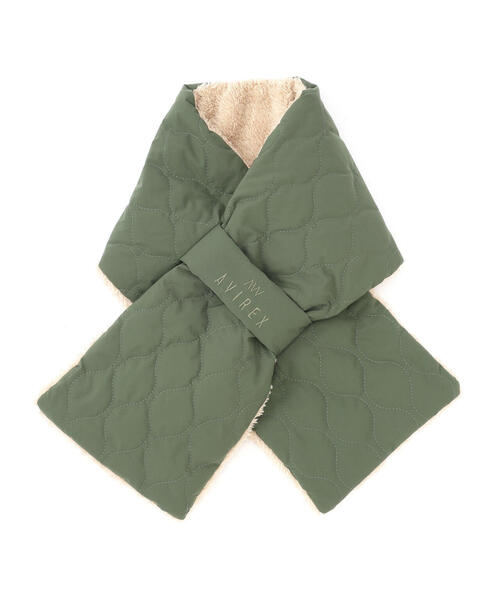 AVIREX(アヴィレックス)の「《直営店限定》QUILTING FUR STOLE/キルティング ファー ストール(マフラー・レディース・オリーブ系/ブラック・F)」の9枚目の写真