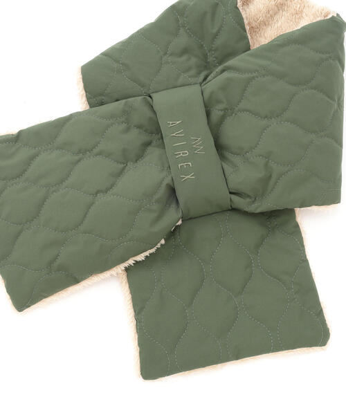 AVIREX(アヴィレックス)の「《直営店限定》QUILTING FUR STOLE/キルティング ファー ストール(マフラー・レディース・オリーブ系/ブラック・F)」の10枚目の写真
