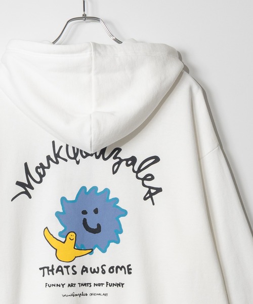 Mark Gonzales(マーク・ゴンザレス)の「【ba】JOHN'S CLOSET別注 〔MARK GONZALES ARTWORK COLLECTION / マーク ゴンザレス〕アソートアート フルジップパーカー(パーカー・メンズ・ホワイト系1/ホワイト系2/ブラック系2/ライトグレー系1/ブラック系1/ライトグレー系2・MEDIUM/LARGE)」の3枚目の写真