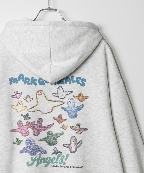 Mark Gonzales(マーク・ゴンザレス)の「【ba】JOHN'S CLOSET別注 〔MARK GONZALES ARTWORK COLLECTION / マーク ゴンザレス〕アソートアート フルジップパーカー(パーカー・メンズ・ホワイト系1/ホワイト系2/ブラック系2/ライトグレー系1/ブラック系1/ライトグレー系2・MEDIUM/LARGE)」の5枚目の写真