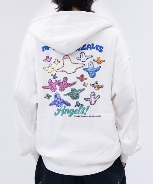 Mark Gonzales(マーク・ゴンザレス)の「【ba】JOHN'S CLOSET別注 〔MARK GONZALES ARTWORK COLLECTION / マーク ゴンザレス〕アソートアート フルジップパーカー(パーカー・メンズ・ホワイト系1/ホワイト系2/ブラック系2/ライトグレー系1/ブラック系1/ライトグレー系2・MEDIUM/LARGE)」の9枚目の写真