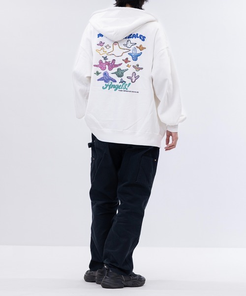 Mark Gonzales(マーク・ゴンザレス)の「【ba】JOHN'S CLOSET別注 〔MARK GONZALES ARTWORK COLLECTION / マーク ゴンザレス〕アソートアート フルジップパーカー(パーカー・メンズ・ホワイト系1/ホワイト系2/ブラック系2/ライトグレー系1/ブラック系1/ライトグレー系2・MEDIUM/LARGE)」の12枚目の写真