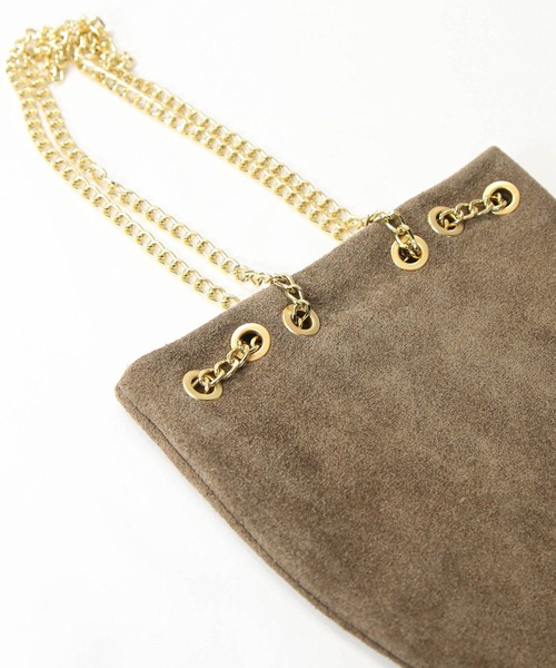 AULENTTI(オウレンティ)の「スエードチェーンミニポシェット(ショルダーバッグ・レディース・ベージュ/ブラウン・FREE)」の13枚目の写真