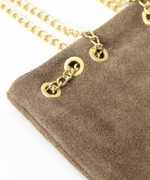 AULENTTI(オウレンティ)の「スエードチェーンミニポシェット(ショルダーバッグ・レディース・ベージュ/ブラウン・FREE)」の14枚目の写真