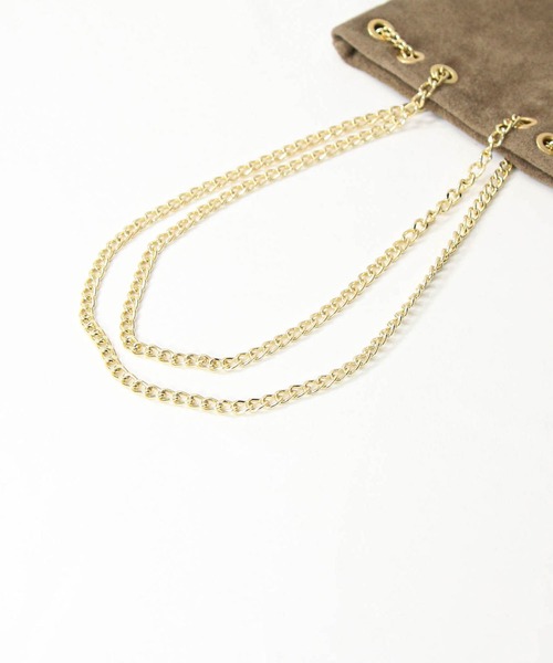 AULENTTI(オウレンティ)の「スエードチェーンミニポシェット(ショルダーバッグ・レディース・ベージュ/ブラウン・FREE)」の12枚目の写真