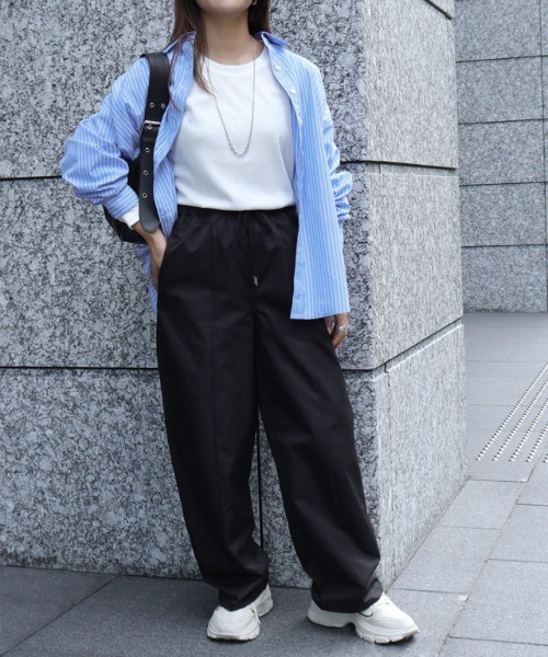 Pierrot（ピエロ）の「ギャザーツイルカーブパンツ（その他パンツ・レディース・キナリ/カーキ/ブラック・PM/TM/L/M）」の12枚目の写真