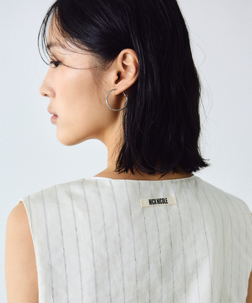 NICK&NICOLE（ニックアンドニコール）の「CHIC STRIPE LINEN VEST_OATMEAL（ベスト・レディース・その他・FREE）」の4枚目の写真