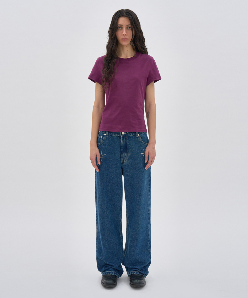 PARTIMENTO WOMEN（パルティメントウィメン）の「ジェムストーンワイドレッグデニムジーンズ_ディープブルー（デニムパンツ・レディース・その他・MEDIUM/SMALL）」の2枚目の写真