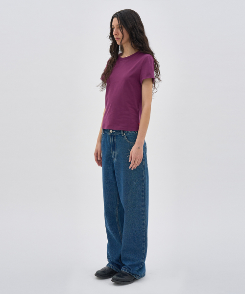 PARTIMENTO WOMEN（パルティメントウィメン）の「ジェムストーンワイドレッグデニムジーンズ_ディープブルー（デニムパンツ・レディース・その他・MEDIUM/SMALL）」の3枚目の写真