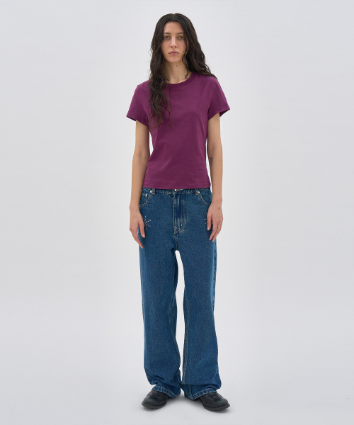 PARTIMENTO WOMEN（パルティメントウィメン）の「ジェムストーンワイドレッグデニムジーンズ_ディープブルー（デニムパンツ・レディース・その他・MEDIUM/SMALL）」の5枚目の写真
