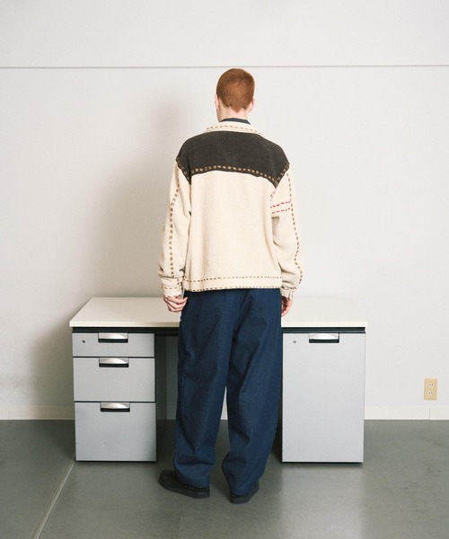 PHINGERIN（フィンガリン）の「PG1 KNIT（ニット/セーター・メンズ・ベージュ/ワインレッド/ネイビー・L/M/S/XL）」の6枚目の写真