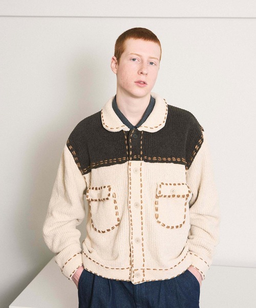 PHINGERIN（フィンガリン）の「PG1 KNIT（ニット/セーター・メンズ・ベージュ/ワインレッド/ネイビー・L/M/S/XL）」の7枚目の写真