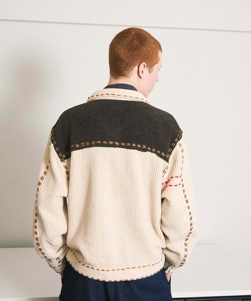 PHINGERIN（フィンガリン）の「PG1 KNIT（ニット/セーター・メンズ・ベージュ/ワインレッド/ネイビー・L/M/S/XL）」の8枚目の写真