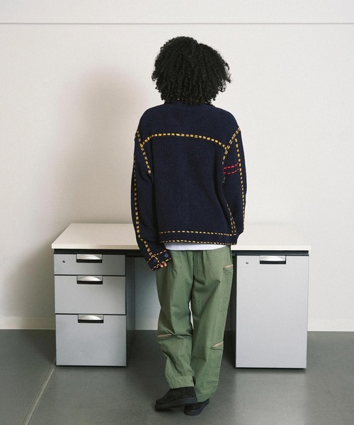 PHINGERIN（フィンガリン）の「PG1 KNIT（ニット/セーター・メンズ・ベージュ/ワインレッド/ネイビー・L/M/S/XL）」の15枚目の写真