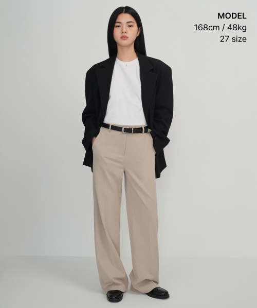 MUSINSA STANDARD WOMAN（ムシンサスタンダードウーマン）の「ウィメンズワイドヒドゥンバンディングスラックス[ウォームサンド]（スラックス・レディース・その他・34/32/30/31/24/25/26/27/28/29）」の5枚目の写真