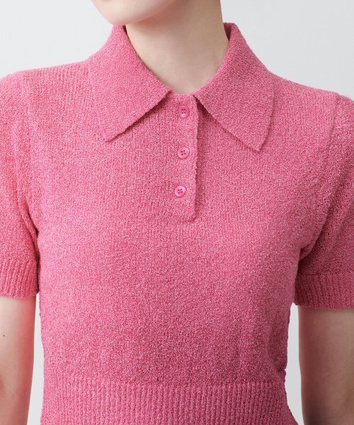 MUSINSA STANDARD WOMAN（ムシンサスタンダードウーマン）の「ウィメンズブークルニットポロシャツ[ピンク]（ニット/セーター・レディース・その他・SMALL/MEDIUM/LARGE/X-SMALL）」の4枚目の写真