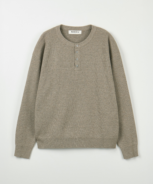 NODU（ノードユー）の「ドレインヘンリーネックニット[ベージュ]（ニット/セーター・メンズ・その他・MEDIUM/LARGE）」の7枚目の写真