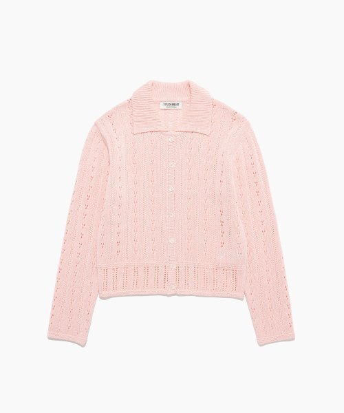 TTUDEMENT(トュードメント)の「PUNCHING KNIT CARDIGAN PINK(カーディガン/ボレロ・レディース・その他・FREE)」の2枚目の写真