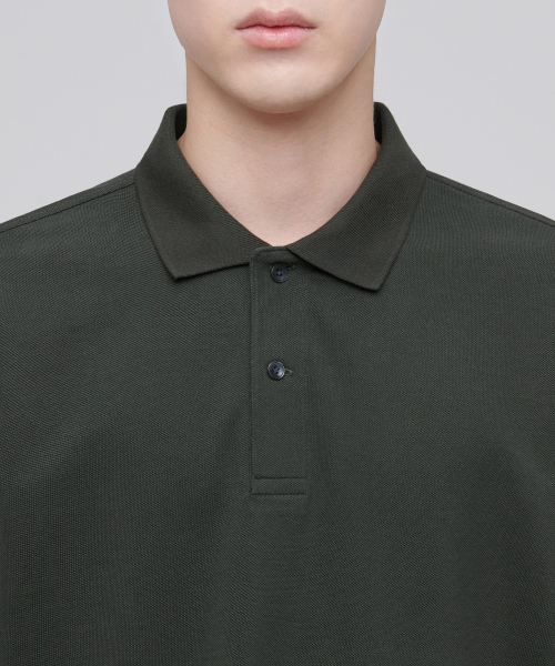MUSINSA STANDARD(ムシンサスタンダード)の「リラックスフィットピケポロシャツ【カーキ】(ポロシャツ・メンズ・その他・XX-LARGE/SMALL/MEDIUM/LARGE/X-LARGE)」の3枚目の写真