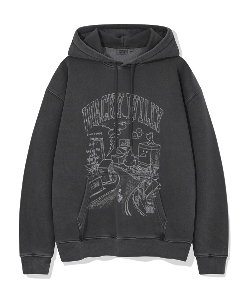 Wacky WiLLy(ワッキーウィリー)の「ピグメントグラフィックフードチャコール(パーカー・レディース・その他・SMALL/MEDIUM/LARGE/X-LARGE)」の1枚目の写真