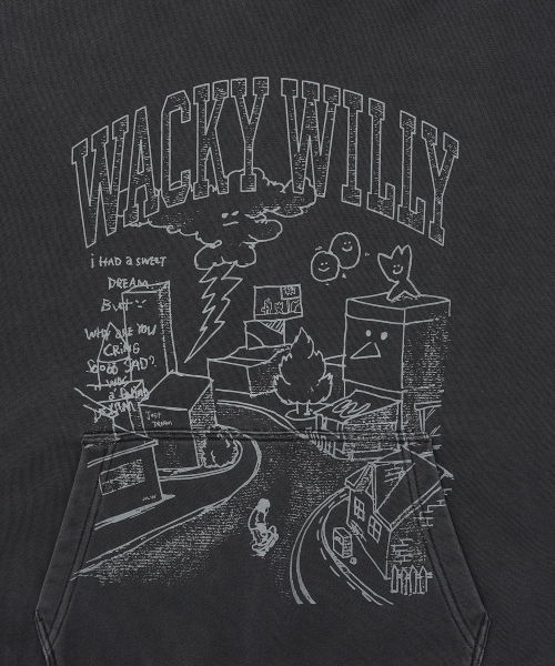 Wacky WiLLy(ワッキーウィリー)の「ピグメントグラフィックフードチャコール(パーカー・レディース・その他・SMALL/MEDIUM/LARGE/X-LARGE)」の5枚目の写真