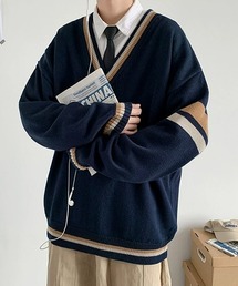 WARAIJOGO（ワライジョウゴ）の「Vネックラインスクールニットセーター（ニット/セーター）」